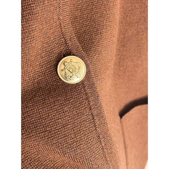 J. Crew Giselle Long Sleeve V-Neck Button-Front Sweater-Blazer Heather Walnut XS - Picture 8 of 12